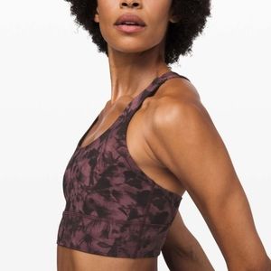 Lululemon Energy Bra *Long Line in Mini Dusk Floral Antique Bark Black